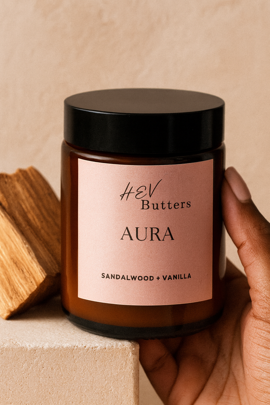 Aura – Warm. Grounded. Inviting. (Sandalwood + Vanilla)